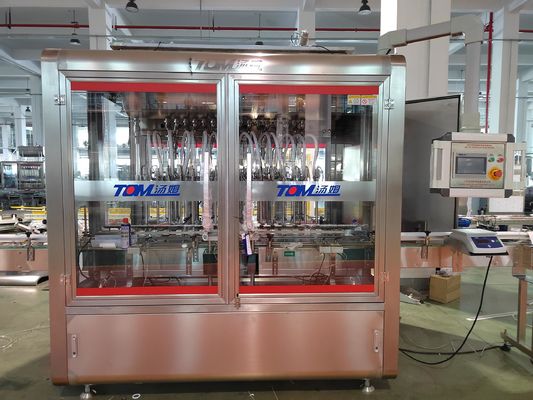 Máquina automática de llenado de champú controlada por PLC con 12 boquillas