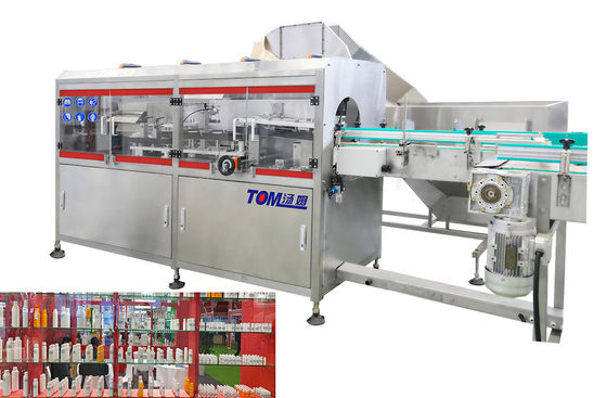 Línea de embalaje de plaguicidas de tipo horizontal Desenrollador automático de botellas